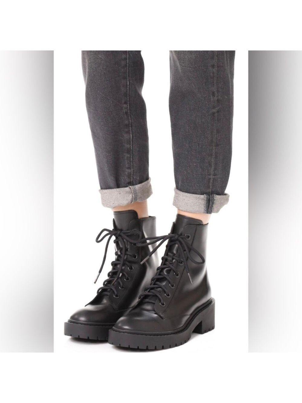 Kenzo Pike Leather Lace Up Combat Boots - Sz. 39 - NWT